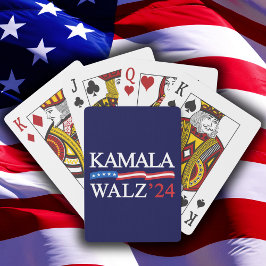 Kamala Harris Walz 2024 offensichtlich blau Spielkarten