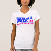 Kamala Harris Walz 2024 Rosa und Blau T-Shirt (Vorderseite)
