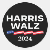 Kamala Harris Walz 2024 Runder Aufkleber (Vorderseite)