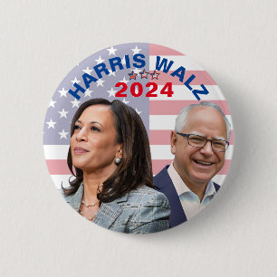 Kamala Harris Walz Foto - Präsident Vice Fotos Button
