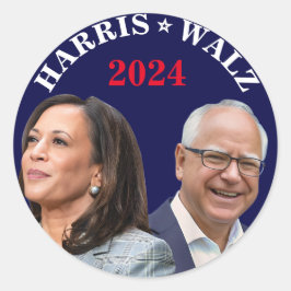 Kamala Harris Walz Foto - Präsident Vice Fotos Runder Aufkleber