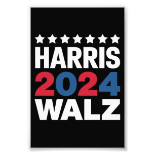 Kamala Harris Walz Für Präsident Vizepräsident  Fotodruck