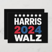 Kamala Harris Walz, Vizepräsident Postkarte (Vorne/Hinten)