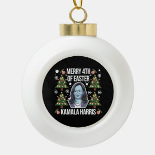 Kamala Harris Weihnachten Santa Frohe 4. Ostern Keramik Kugel-Ornament
