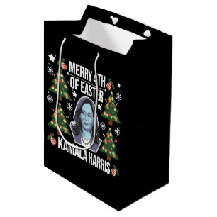 Kamala Harris Weihnachten Santa Frohe 4. Ostern Mittlere Geschenktüte