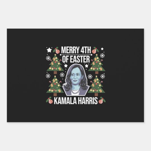 Kamala Harris Weihnachten Weihnachten Weihnachten  Geschenkpapier Set (Vorderseite)