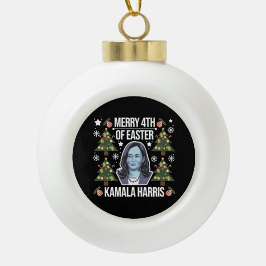 Kamala Harris Weihnachten Weihnachten Weihnachten  Keramik Kugel-Ornament (Vorderseite)