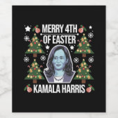 Kamala Harris Weihnachten Weihnachten Weihnachten  Weinetikett (Einzelnes Label)