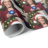 Kamala Harris Weihnachtsgeschenk Wrap Geschenkpapier (Rolleneckpunkt)