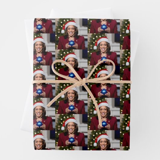 Kamala Harris Weihnachtsgeschenk Wrap Geschenkpapier Set (Beispiel)