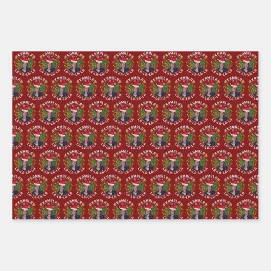 Kamala Harris Weihnachtsmannmütze Weihnachten Geschenkpapier Set (Vorderseite)