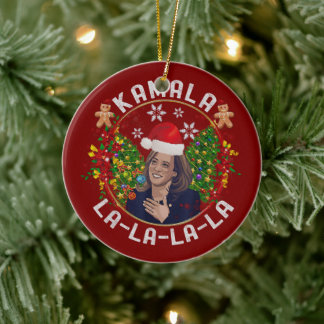 Kamala Harris Weihnachtsmannmütze Weihnachten Keramik Ornament