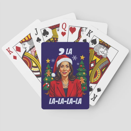 Kamala Harris Weihnachtsmannmütze Weihnachtsgesche Spielkarten (Rückseite)
