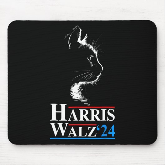 Kamala Harris Wheimer 2024 Cat Funny Vp Vice Presi Mousepad (Vorne)