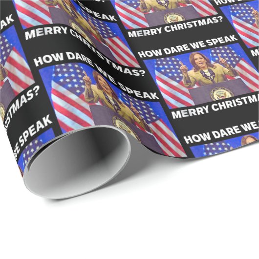 Kamala Harris Wie trauen wir uns, frohe Weihnachte Geschenkpapier (Rolleneckpunkt)