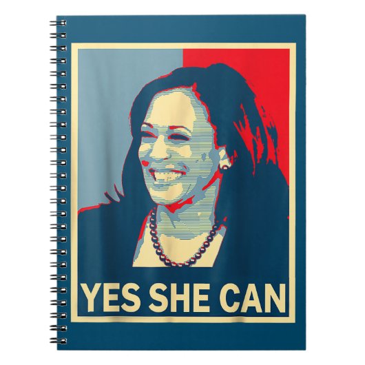 Kamala Harris YES SHE CAN 2024 Wahlpräsident Notizblock (Vorderseite)