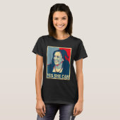 Kamala Harris YES SHE CAN 2024 Wahlpräsident T-Shirt (Vorne ganz)