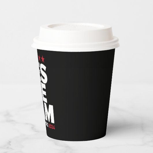 Kamala Harris Yes We Kam für US-Präsident 2024 Pappbecher (Links)