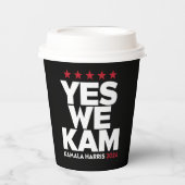 Kamala Harris Yes We Kam für US-Präsident 2024 Pappbecher (Vorderseite)