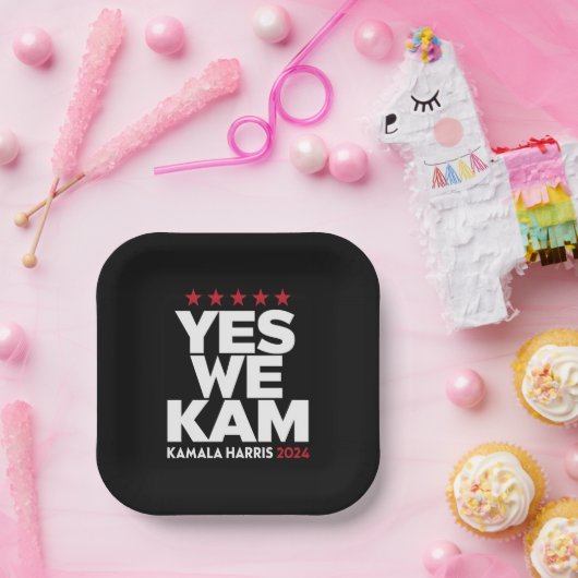 Kamala Harris Yes We Kam für US-Präsident 2024 Pappteller (Party)