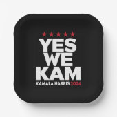 Kamala Harris Yes We Kam für US-Präsident 2024 Pappteller (Vorderseite)