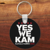 Kamala Harris Yes We Kam für US-Präsident 2024 Schlüsselanhänger (Vorderseite)