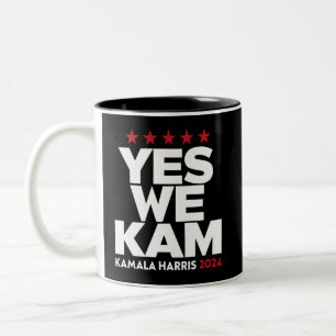 Kamala Harris Yes We Kam für US-Präsident 2024 Zweifarbige Tasse