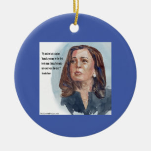 Kamala Harris & Zitat Keramik Ornament