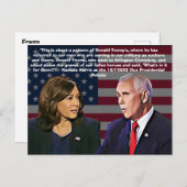 Kamala Harris Zitat während der VP-Debatte Postkarte (Vorne/Hinten)