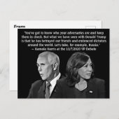Kamala Harris Zitat während der VP-Debatte Postkarte (Vorne/Hinten)