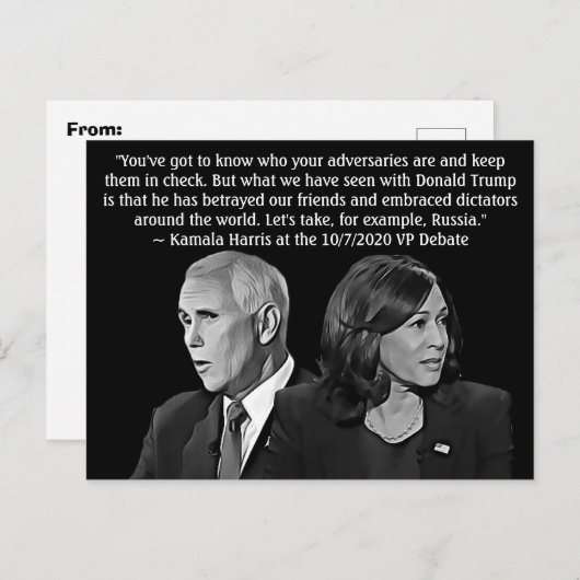 Kamala Harris Zitat während der VP-Debatte Postkarte (Vorne/Hinten)