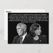 Kamala Harris Zitat während der VP-Debatte Postkarte (Vorne/Hinten)