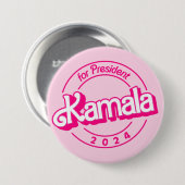 Kamala Harris zum Präsidenten in Rosa Button (Vorne & Hinten)