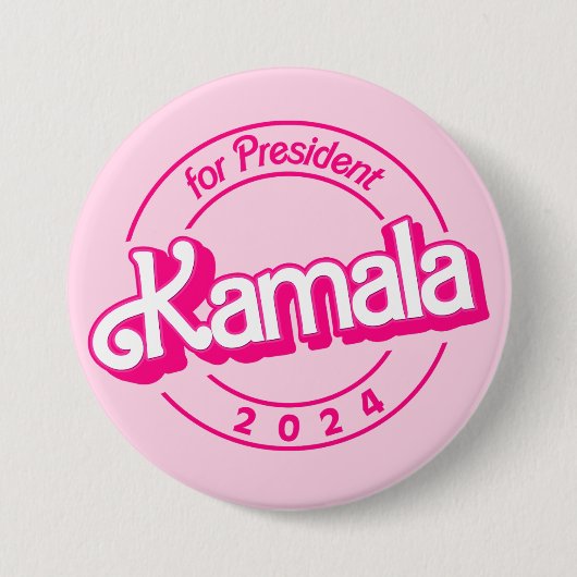Kamala Harris zum Präsidenten in Rosa Button (Vorderseite)