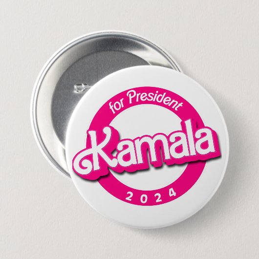 Kamala Harris zum Präsidenten in Rosa Button (Vorne & Hinten)