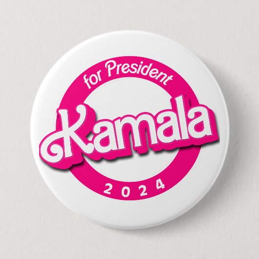 Kamala Harris zum Präsidenten in Rosa Button (Vorderseite)