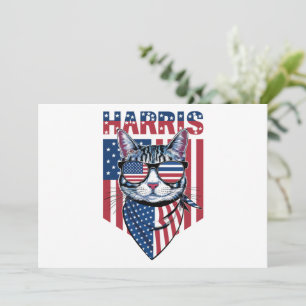 Kamala Harris zur Präsidentin 2024 Lustige Katze  Einladung