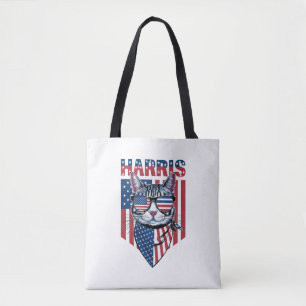 Kamala Harris zur Präsidentin 2024 Lustige Katze  Tasche