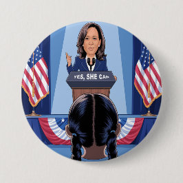 KAMALA HARRIS'S NIECE - JA, SIE KANN Button