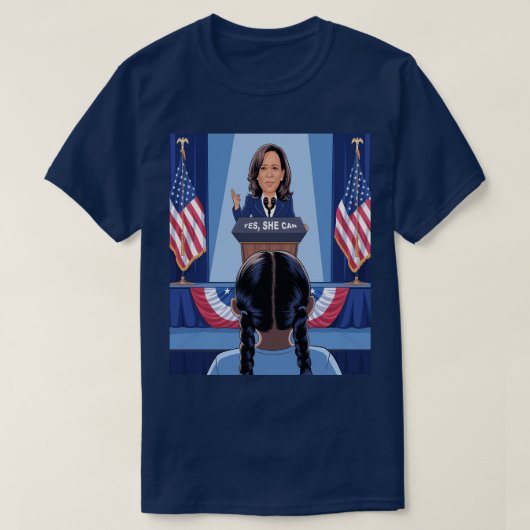 KAMALA HARRIS'S NIECE - JA, SIE KANN T - Shirt (Design vorne)