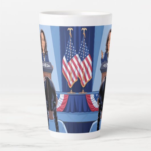 KAMALA HARRIS'S NIECE - JA, SIE KANN Tasse Latte (Vorderseite)
