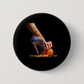 Kamala Heelse auf Orange Button (Vorderseite)