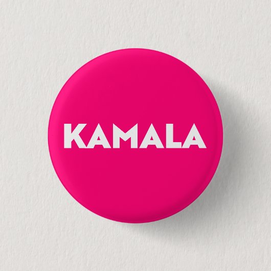 Kamala heiß rosa, moderne, fette Typografie Button (Vorderseite)