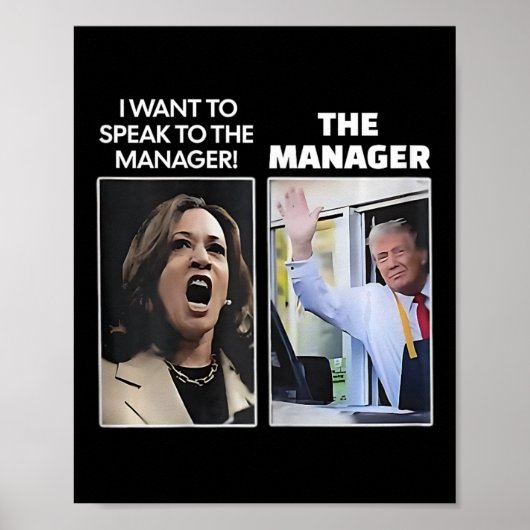 Kamala Ich Will Mit Dem Geschäftsführer Trump Mcdo Poster (Vorne)