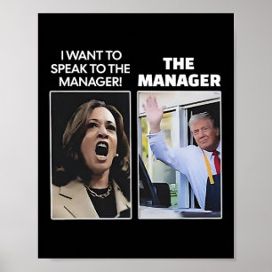 Kamala Ich Will Mit Dem Geschäftsführer Trump Mcdo Poster
