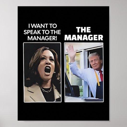 Kamala Ich Will Mit Dem Geschäftsführer Trump Mcdo Poster (Vorne)