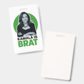 Kamala ist Brat Funny Sarcastic Ausweis (Vorder- & Rückseite)