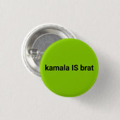 Kamala ist braunschwarz und kalk grün cool button (Vorne & Hinten)