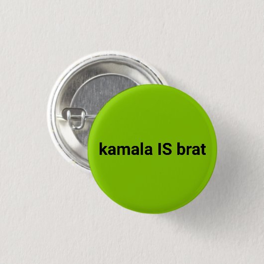 Kamala ist braunschwarz und kalk grün cool button (Vorne & Hinten)