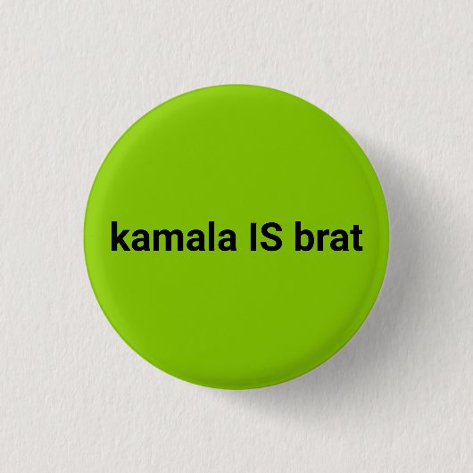 Kamala ist braunschwarz und kalk grün cool button (Vorderseite)